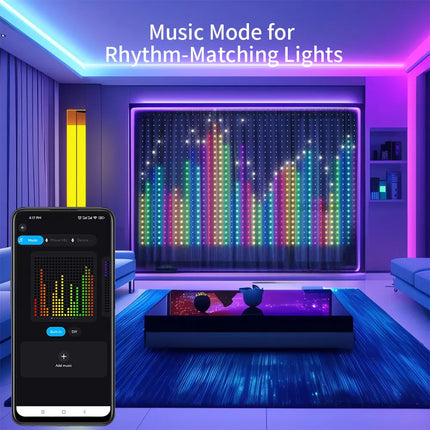 Ws2812 Ws2812B Smart Bluetooth Rgb Vorhang Led Schnur Lichter 120Leds/M Girlande App Diy Bild Anzeige Party Hochzeits Dekor Lampe