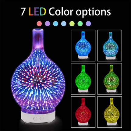 3D USB Humidifier with 7-Color LED Night Light and Aroma Oil Diffuser