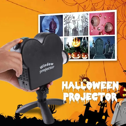 Holiday Projector with Integrated 12 Films, Garden Decoration, Lighting, Wonderland, Horror Film and Stand, Light Show Window