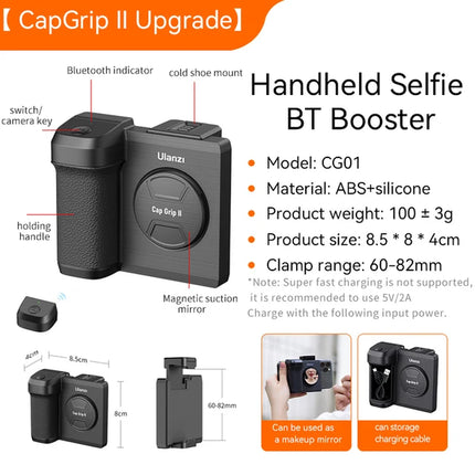 Ulanzi Capgrip Ii Smartphone Handheld Selfie Booster Handgriff Bluetooth Fernbedienung Telefon Shutter Für Iphone Android-Handy